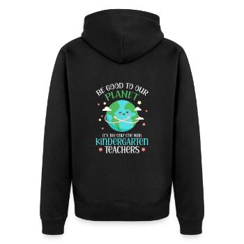 Kindergarten Child School Enrollment School Gift - Unisex Premium Organic Zip Hoodie - black - Back - Nico (187cm)