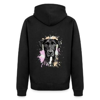 Dogue allemand noir Dogue allemand - Veste à capuche bio Premium Unisexe - noir - Dos - Nico (187cm)