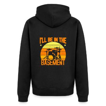 Schlagzeug Schlagzeug Lustiges Schlagzeug Schlagzeug Schlagzeug Schlagzeug - Unisex Premium Bio Zip Hoodie - Schwarz - Hinten - Nico (187cm)