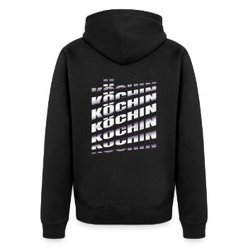 Koch Spruch Hobby Köchin - Unisex Premium Bio Zip Hoodie - Schwarz - Hinten - Nico (187cm)