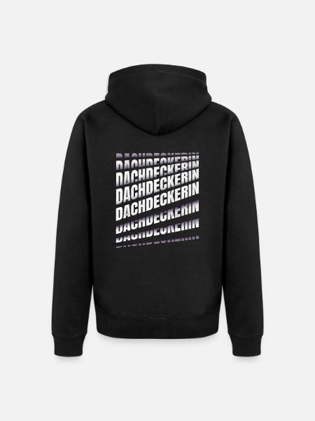 Dachdecker Spruch Handwerker Dachdeckerin - Unisex Premium Bio Zip Hoodie - Schwarz