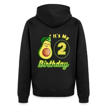 Avocado Lover 2nd Birthday Guacamole Avocats - Veste à capuche bio Premium Unisexe - noir - Dos - Nico (187cm)