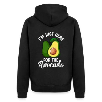Nur Hier Für Avocado Guacamole-liebhaber - Unisex Premium Bio Zip Hoodie - Schwarz - Hinten - Nico (187cm)