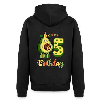 Avocado Lover 5th Birthday Guacamole Avocats - Veste à capuche bio Premium Unisexe - noir - Dos - Nico (187cm)