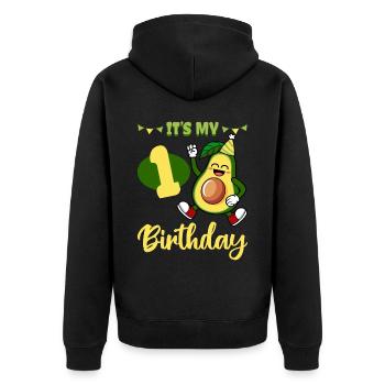 Avocado Lover 1er anniversaire Guacamole Avocats - Veste à capuche bio Premium Unisexe - noir - Dos - Nico (187cm)