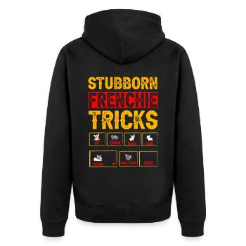 Stubborn Frenchie Tricks Bouledogue français - Veste à capuche bio Premium Unisexe - noir - Dos - Nico (187cm)