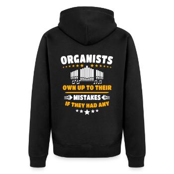 Orgelspieler Organist Orgel - Unisex Premium Bio Zip Hoodie - Schwarz - Hinten - Nico (187cm)