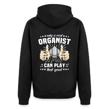 Orgelspieler Organist Orgel - Unisex Premium Bio Zip Hoodie - Schwarz - Hinten - Nico (187cm)