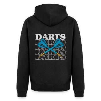 Darts Sports Club, Dartboard, Arrow Sport Darts - Unisex Premium Organic Zip Hoodie - black - Back - Nico (187cm)
