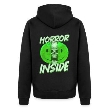 Zombie Horror Horror Film Festival + Halloween - Unisex Premium Organic Zip Hoodie - black - Back - Nico (187cm)