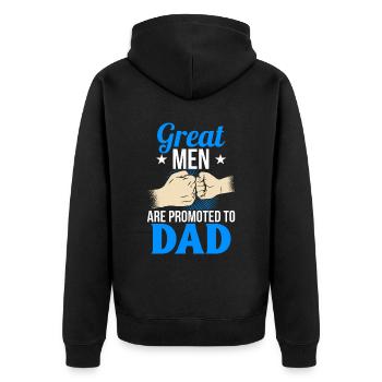 Großartige Männer werden zum Papa befördert Vater - Unisex Premium Bio Zip Hoodie - Schwarz - Hinten - Nico (187cm)