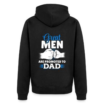 Großartige Männer werden zum Papa befördert Vater - Unisex Premium Bio Zip Hoodie - Schwarz - Hinten - Nico (187cm)