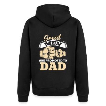Großartige Männer werden zum Papa befördert Vater - Unisex Premium Bio Zip Hoodie - Schwarz - Hinten - Nico (187cm)