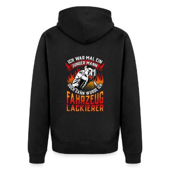 Fahrzeuglackierer kann nicht reparieren Lackierer - Unisex Premium Bio Zip Hoodie - Schwarz - Hinten - Nico (187cm)