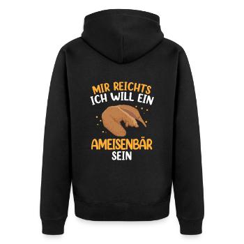 Ich will ein Ameisenbär sein Ameisenfresser - Unisex Premium Bio Zip Hoodie - Schwarz - Hinten - Nico (187cm)