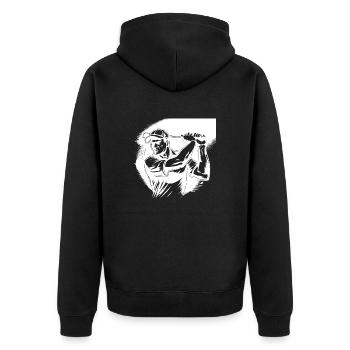 Golf Golfer - Unisex Premium Bio Zip Hoodie - Schwarz - Hinten - Nico (187cm)