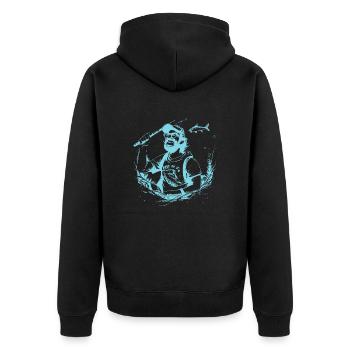 Pêche à la ligne - Veste à capuche bio Premium Unisexe - noir - Dos - Nico (187cm)