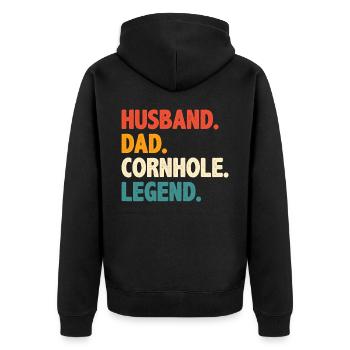 Mari Papa Cornhole Légende - Veste à capuche bio Premium Unisexe - noir - Dos - Nico (187cm)