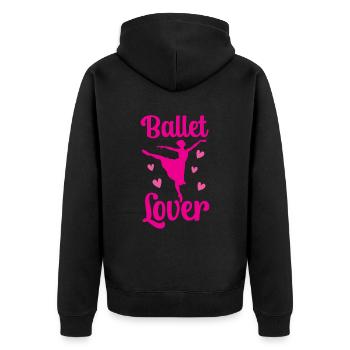 Ballet Lover Girls Ballet Dancer Ballerina - Unisex Premium Organic Zip Hoodie - black - Back - Nico (187cm)