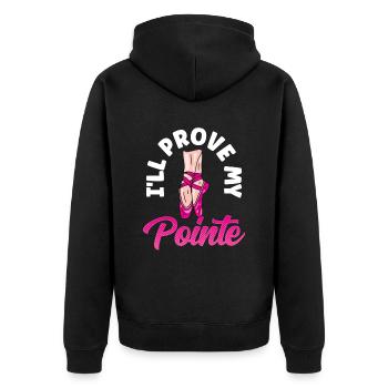 I will prove my punchline hobby - Unisex Premium Organic Zip Hoodie - black - Back - Nico (187cm)