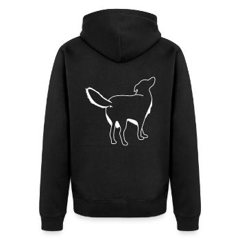 Hund von hinten Hunde - Unisex Premium Bio Zip Hoodie - Schwarz - Hinten - Nico (187cm)