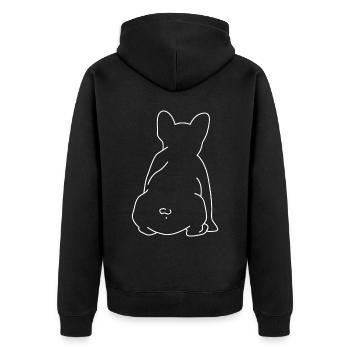 Chien de derrière les chiens bouledogues français - Veste à capuche bio Premium Unisexe - noir - Dos - Nico (187cm)