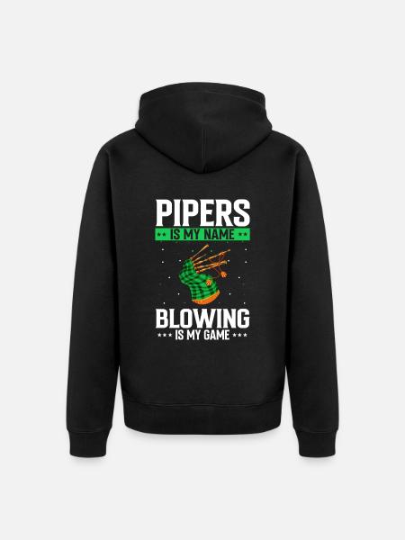 Bagpipe training and bagpipe playing - Unisex Premium Organic Zip Hoodie - black