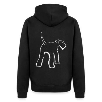 Le schnauzer vu de derrière les chiens - Veste à capuche bio Premium Unisexe - noir - Dos - Nico (187cm)