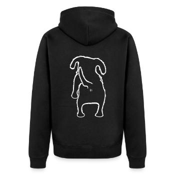 Teckel à poil dur de derrière les chiens - Veste à capuche bio Premium Unisexe - noir - Dos - Nico (187cm)