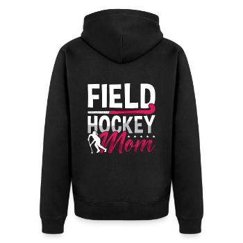 Field Hockey Mom Ice Hockey Team Loves Goalkeeper - Unisex Premium Bio Zip Hoodie - Schwarz - Hinten - Nico (187cm)