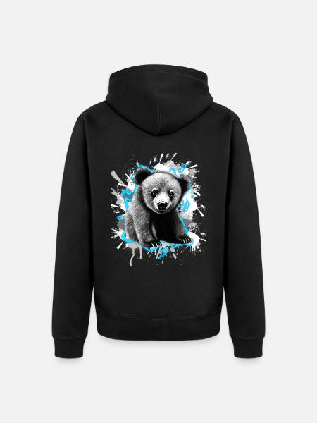 Ours - Veste à capuche bio Premium Unisexe - noir