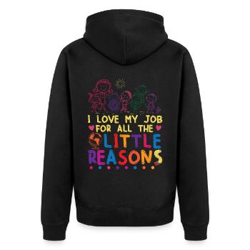 Cute Teaching Teacher Outfit Elementary School - Unisex Premium Organic Zip Hoodie - black - Back - Nico (187cm)