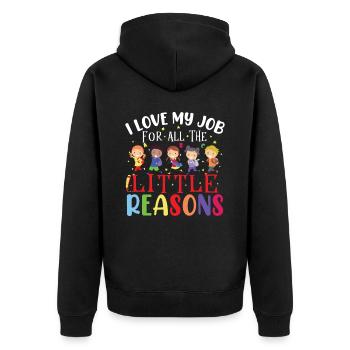 Back To School Teacher - Unisex Premium Organic Zip Hoodie - black - Back - Nico (187cm)