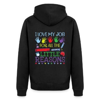 Cute Kindergarten Teacher - Unisex Premium Organic Zip Hoodie - black - Back - Nico (187cm)