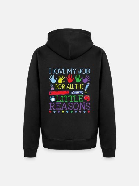 Cute Kindergarten Teacher - Unisex Premium Organic Zip Hoodie - black