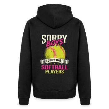 Je ne sors qu’avec des joueurs de softball - Veste à capuche bio Premium Unisexe - noir - Dos - Nico (187cm)