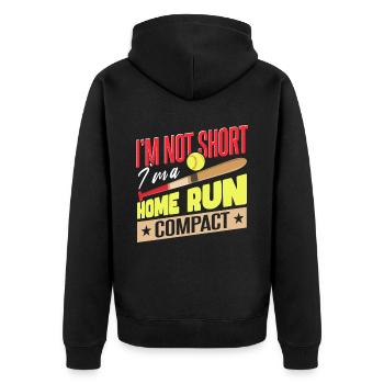 Je suis un homerun Softball compact - Veste à capuche bio Premium Unisexe - noir - Dos - Nico (187cm)
