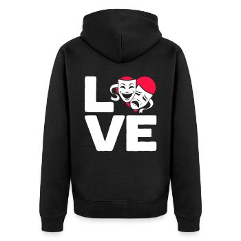 Theaterprobe Darsteller Künstler Schauspielerin Schauspieler - Unisex Premium Bio Zip Hoodie - Schwarz - Hinten - Nico (187cm)