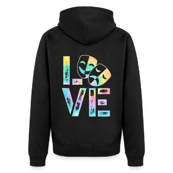 Theaterprobe Darsteller Künstler Schauspielerin Schauspieler - Unisex Premium Bio Zip Hoodie - Schwarz - Hinten - Nico (187cm)
