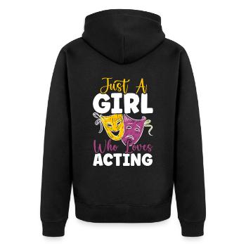 Theaterprobe Darsteller Künstler Schauspielerin Schauspieler - Unisex Premium Bio Zip Hoodie - Schwarz - Hinten - Nico (187cm)