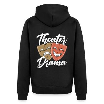 Theater Drama Probe Künstler Schauspielerin Schauspieler - Unisex Premium Bio Zip Hoodie - Schwarz - Hinten - Nico (187cm)