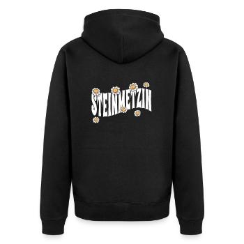 Handwerker Steinmetz niedliche Blumen Steinmetzin - Unisex Premium Bio Zip Hoodie - Schwarz - Hinten - Nico (187cm)