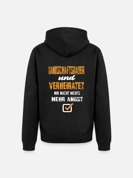 Landschaftsbauer und Verheiratet - Unisex Premium Bio Zip Hoodie - Schwarz