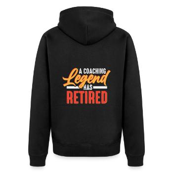 Retired coaching legend 2023 Retired men - Unisex Premium Organic Zip Hoodie - black - Back - Nico (187cm)