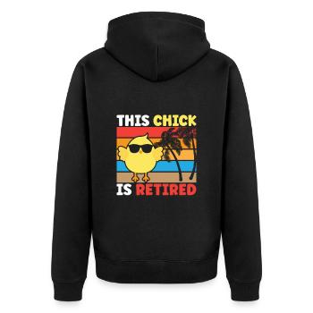Retired Chick 2023 Retirement Party Life Men - Unisex Premium Organic Zip Hoodie - black - Back - Nico (187cm)