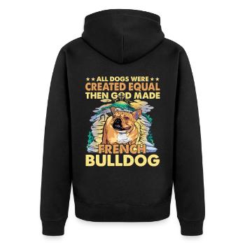 Langage drôle de bouledogue français - Veste à capuche bio Premium Unisexe - noir - Dos - Nico (187cm)