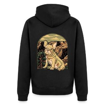 Bouledogue français - Veste à capuche bio Premium Unisexe - noir - Dos - Nico (187cm)