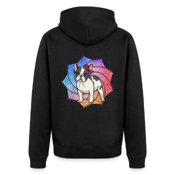 Bouledogue français - Veste à capuche bio Premium Unisexe - noir - Dos - Nico (187cm)