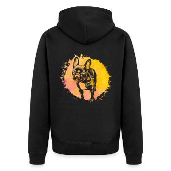 Bouledogue français - Veste à capuche bio Premium Unisexe - noir - Dos - Nico (187cm)