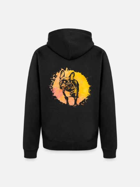 French Bulldog - Unisex Premium Organic Zip Hoodie - black
